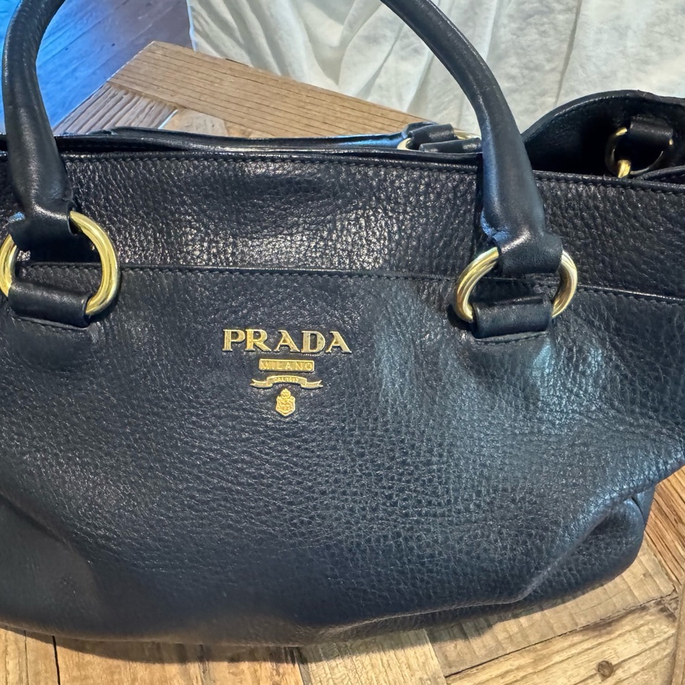 Prada Vitello Pebbled Leather Tote